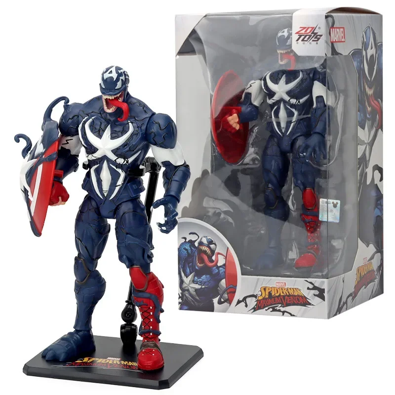 Подлинная фигурка Человека-паука Venom, версия Venom Captain America, мобильная фигурка, игрушка, черная пантера, аниме, модель Мстителя, игрушка для ребенка