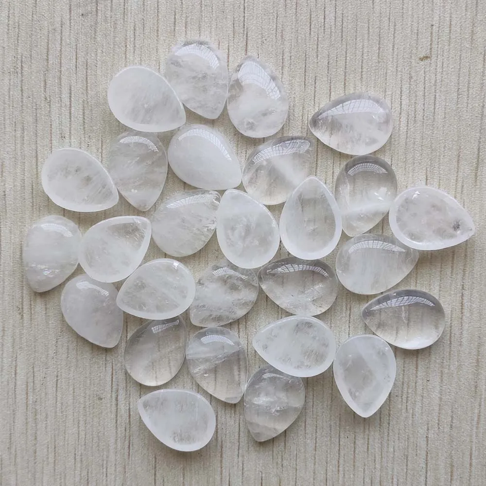 Good quality Fashion Natural white crystal water drop cabochon bead 15x20mm for jewelry Accessories making wholesale 30pcs/lot