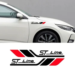 2PCS Car Body Side Sticker For ford ST Line ST Sport Striprs Decor Decal Vinyl Cover Auto Accessories