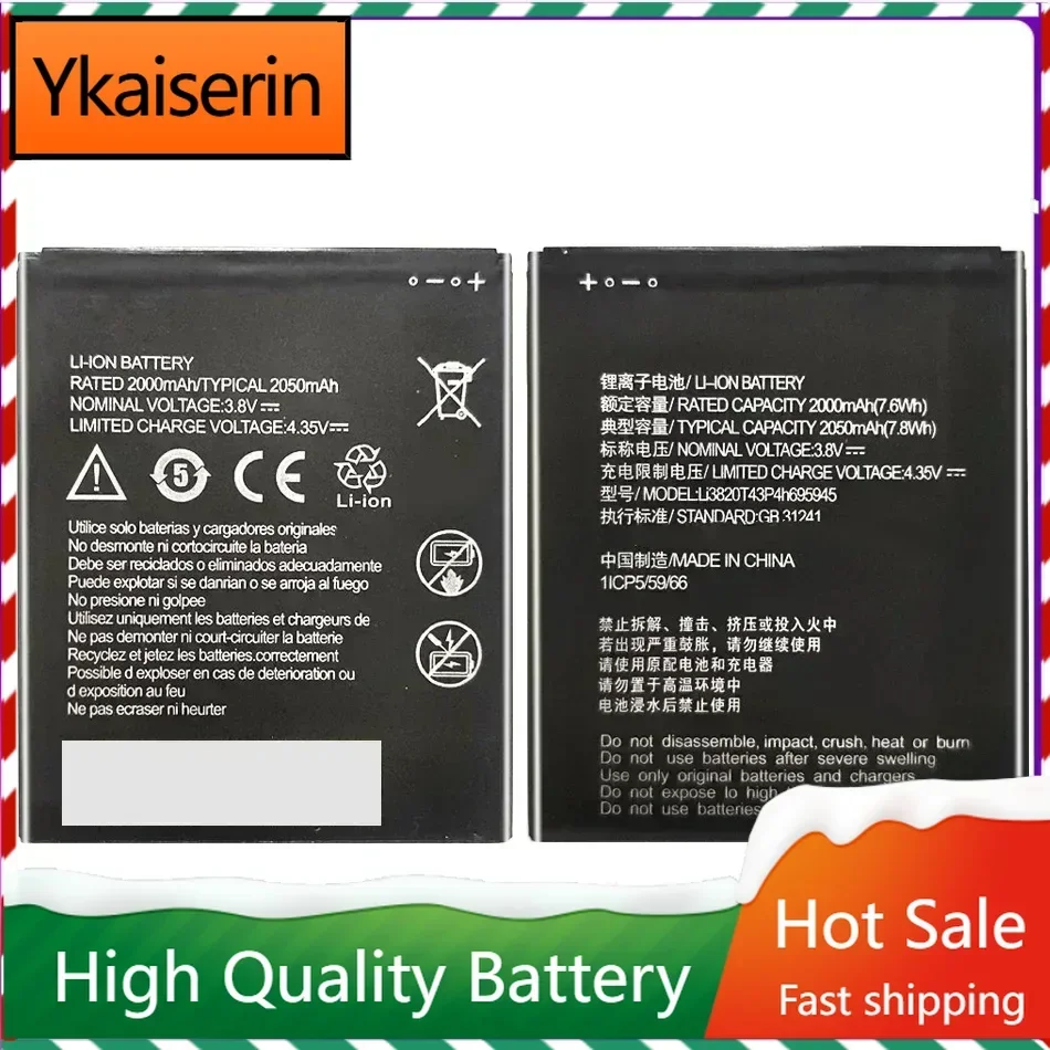 New Li3820t43P4h695945 Battery for ZTE BLADE L8 / A3 2019 2050mAh Phone Replacement High Quality Batteries Bateria in Stock