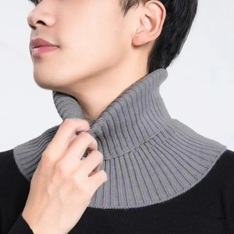 Knitted Fake Collar Scarf Elastic Detachable Turtleneck Collar Winter Neck Wrap