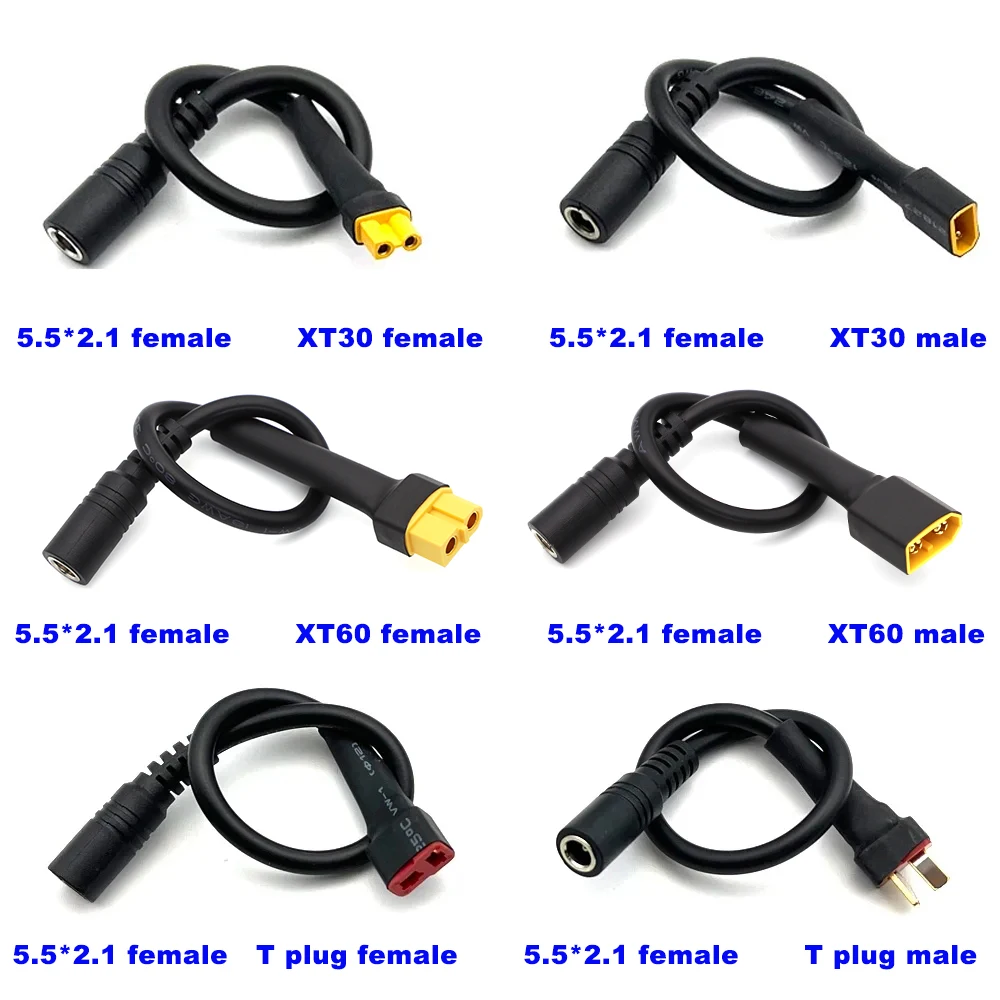 

1pcs FPV Goggles Charger Battery Charging Cable Adapter XT60 Female to DC 5.5 2.1 2.5mm for Fatshark Skyzone 03 FPV Accessories