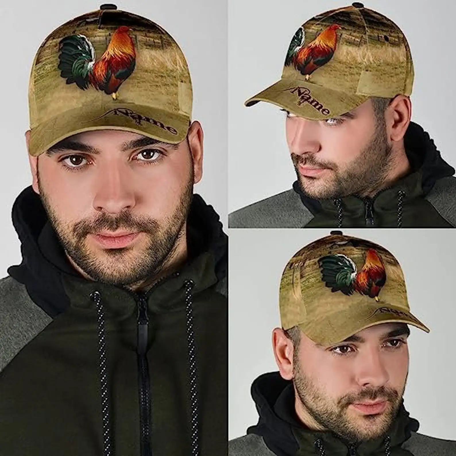 Custom Personalized Rooster Baseball Cap, Custom Adjustable 3D Printed Rooster Baseball Cap Snapback, Gifts For Rooster Lover, R