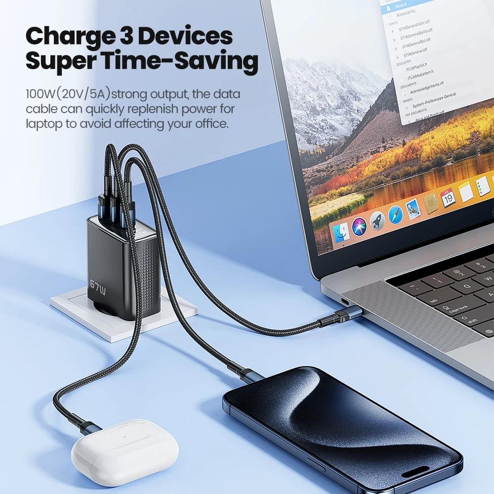 Toocki 67W USB GaN Fast Charger PPS PD 65W 45W Digital Display Type C Phone Charger For iPhone 15 16 17 Samsung S23 S24 Macbook