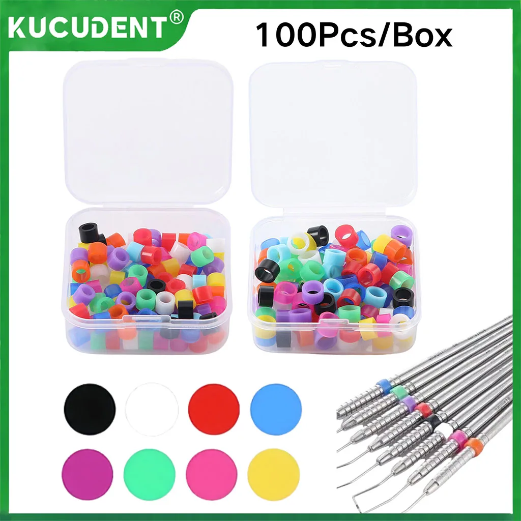 

100Pcs/Box Dental Code Rings Multi-Color Autoclavable Universal Silicone Instrument Color Code Rings Dentistry Oral Hygiene Tool