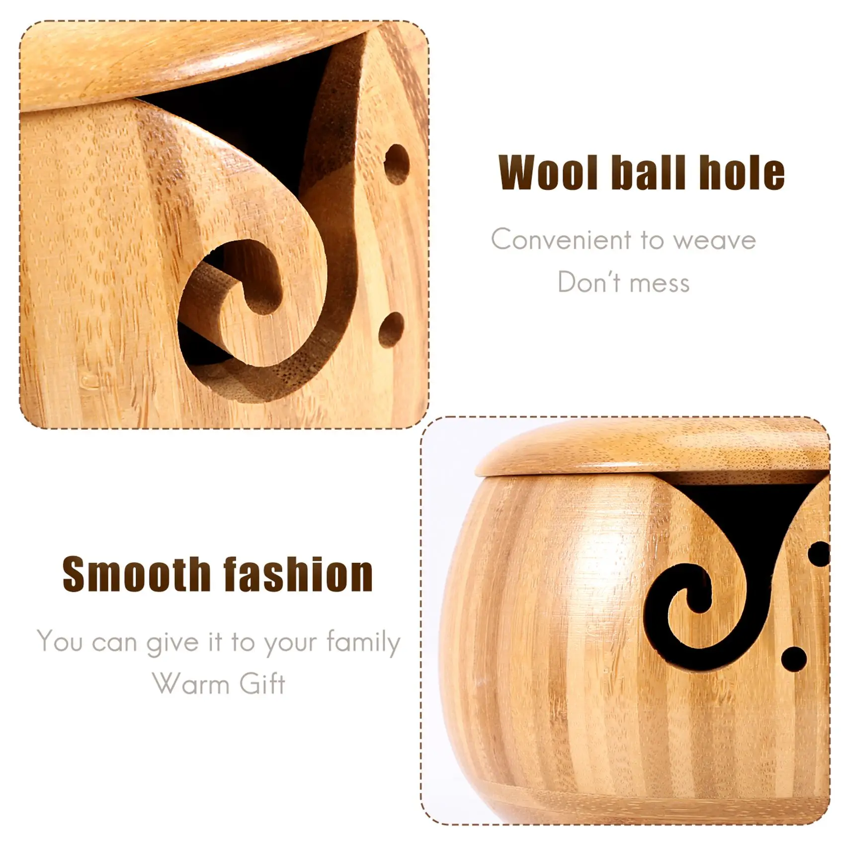 

M11K-Мыска из пряжи, изготовленная вручную миска из бамбуковой пряжи со съемной крышкой для вязания и крючком, для мамы и бабушки