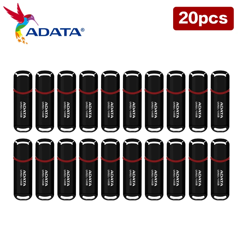 20pcs/lot USB 3.2 ADATA UV150 USB Flash Drive 32GB 64GB Storage KEY Pendrive Mini U Stick High Speed Black Memory Stick