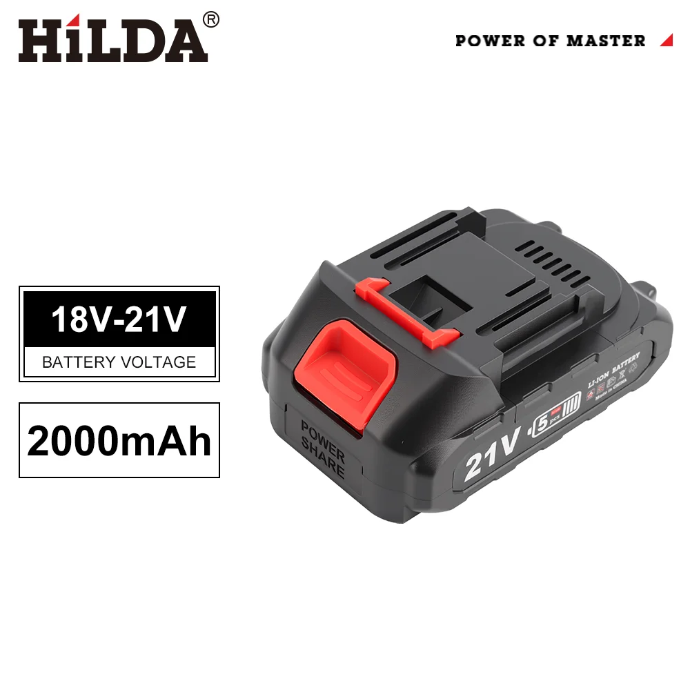 هيلدا 21 فولت بطارية ليثيوم قابلة للشحن قدرة عالية استبدال البطارية ل 21 فولت أداة السلطة لماكيتا 18-20 فولت بطارية دبوس #6