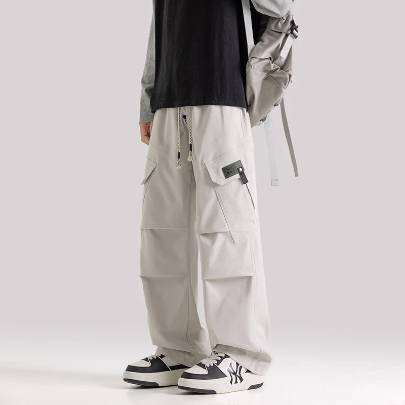 

Man Pants Cargo Pants Straight Leg Loose Fit Tactical Spring Casual Multi Pocket Work Trousers American Style Mens Wear
