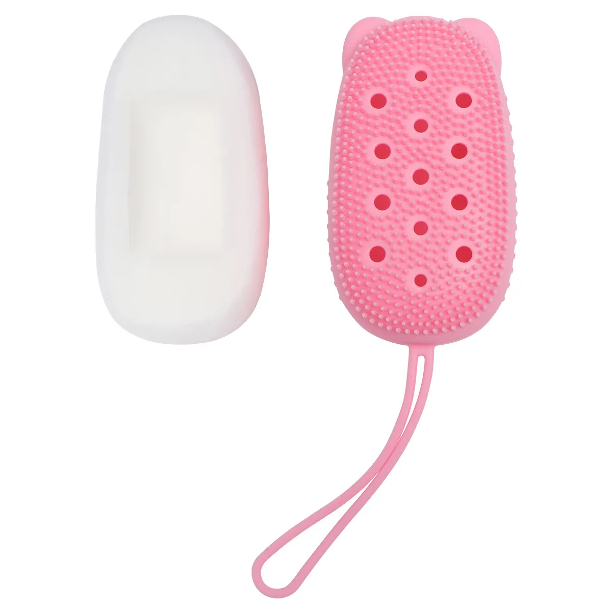 

Силиконовая щетка-мочалка для душа с отсеком для мыла, портативная, для глубокого очищения и отшелушивания тела, для сухой кожи