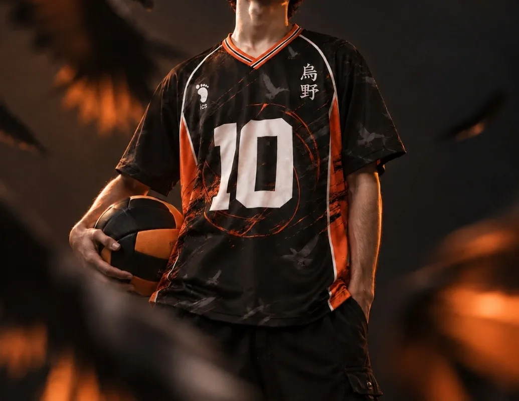 American Retro Bird Dark Pattern Number # 10 Volleyball Style Jersey for Children, Adults,and Parents,Quick Drying Short Sleeves