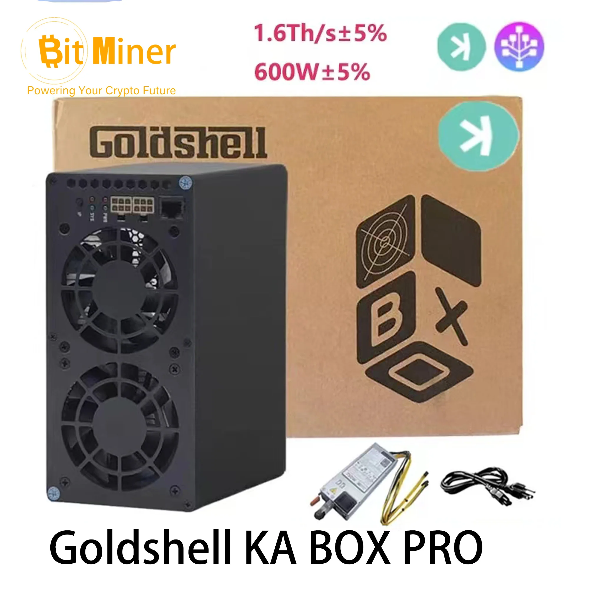 Goldshell KA BOX PRO-Mineurs silencieux pour usage domestique, ASIC Mining, Kaboxpro avec bloc d'alimentation en option, tout neuf, 1,6 Th/s, 600W