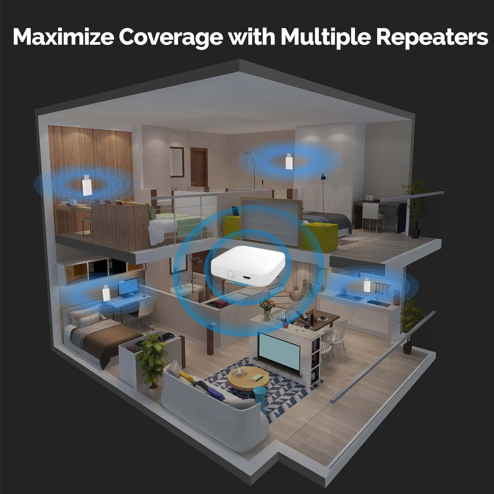 MOES Tuya ZigBee3.0 amplificador repetidor de señal puerto USB extensor de rango dispositivo de hogar inteligente ampliar trabajo inalámbrico con ZigBee Gateway