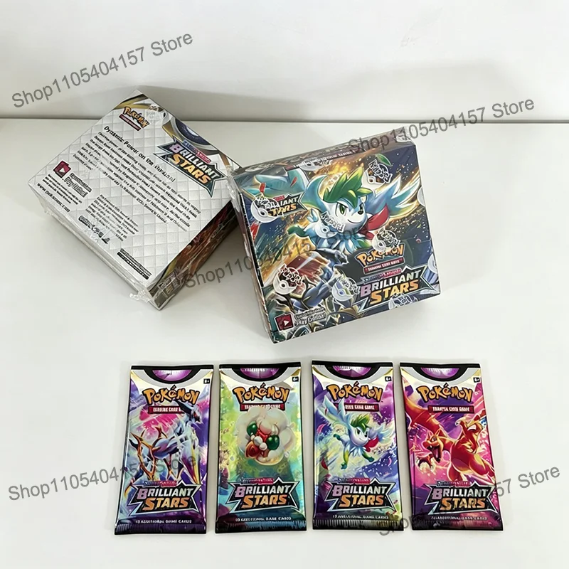 360 Stück Pokemon TCG Sword & Shield Brilliant Stars Englisches Sammelkartenspiel, Sammlergeschenk für Kinder