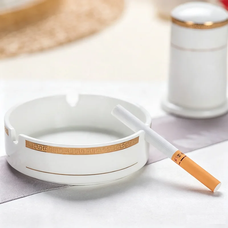 Golden bander bone china ashtray, quality ceramic ash tray,  toothpick box, quality ceramic toothpick holder,  toothpicks tube
