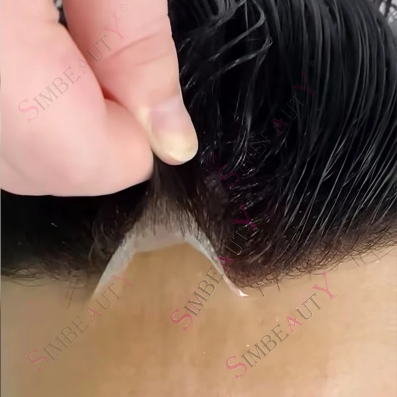 

Супер натуральная линия волос, плотность 80%, 0,02 мм, ультратонкая кожа, невидимая Vloop, черная # 1б # 1-мужской парик блондинки из натуральных человеческих волос