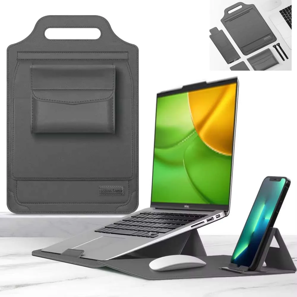 for Blackview AceBook 16 14inch Laptop Sleeve Foldable Stand Mouse Pad Phone Holder Charger Mouse Pouch Bag Handle Carry Case