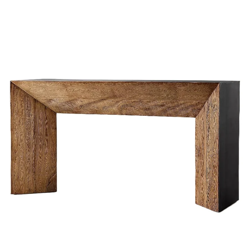 

Italian light luxury minimalist entrance table, new living room solid wood against the wall, modern small apartment household hi