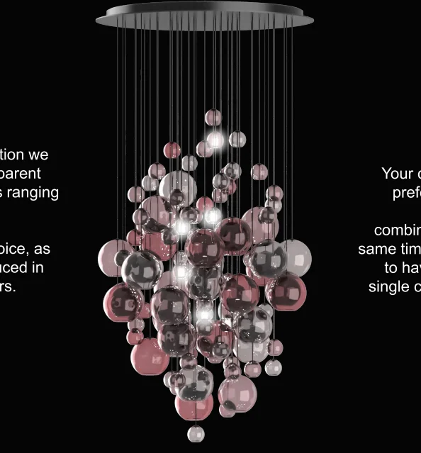تصميم جديد الديكور الداخلي ردهة الفندق مشروع مخصص Led الثريا الحديثة الزجاج عاكس الضوء 80 زجاج كبير قلادة ضوء 100