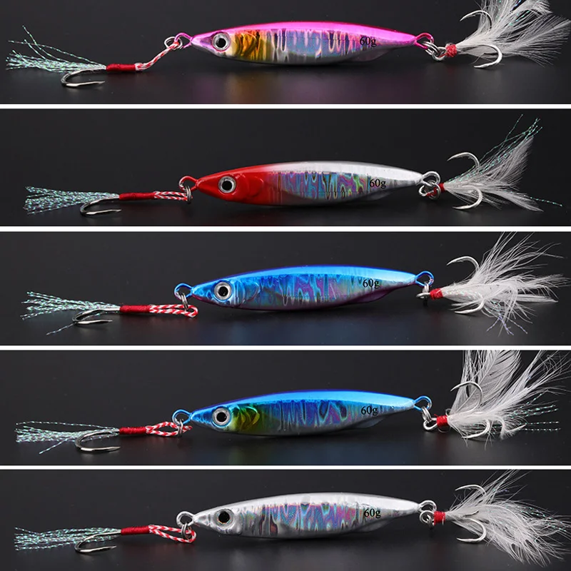 الصيد البحري الماكريل الحديد القفز هوك طويل الصب الحديد تهزهز إغراء السنانير قارب الصيد الماكريل ‌   طعم صيد التونة 60 جرام 80 جرام 100 جرام