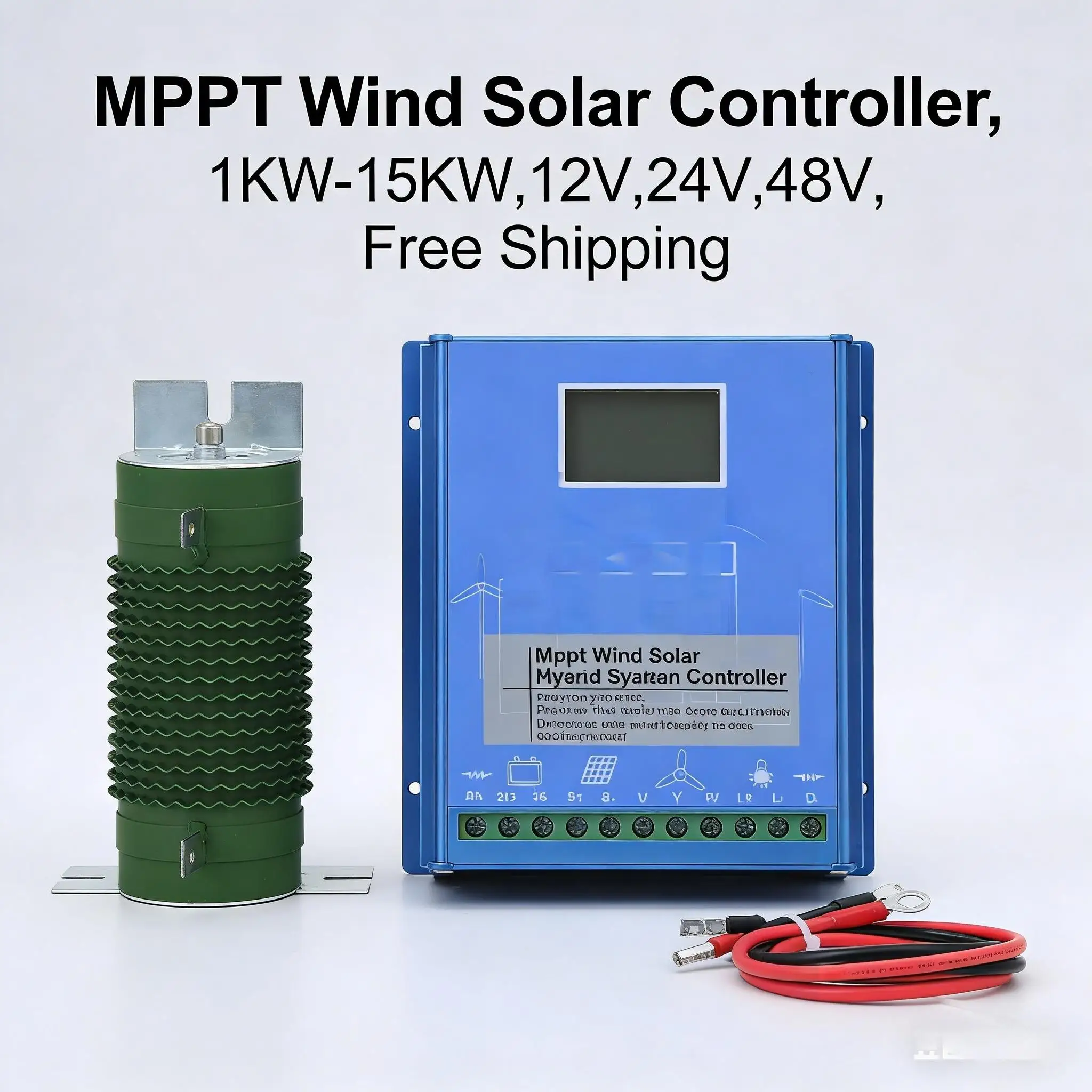 10000W 48V MPPT Wind Solar Hybrid Controller, Auto Voltage Detection 12/24/48V, Boost MPPT for Low Wind Speed, PWM Solar