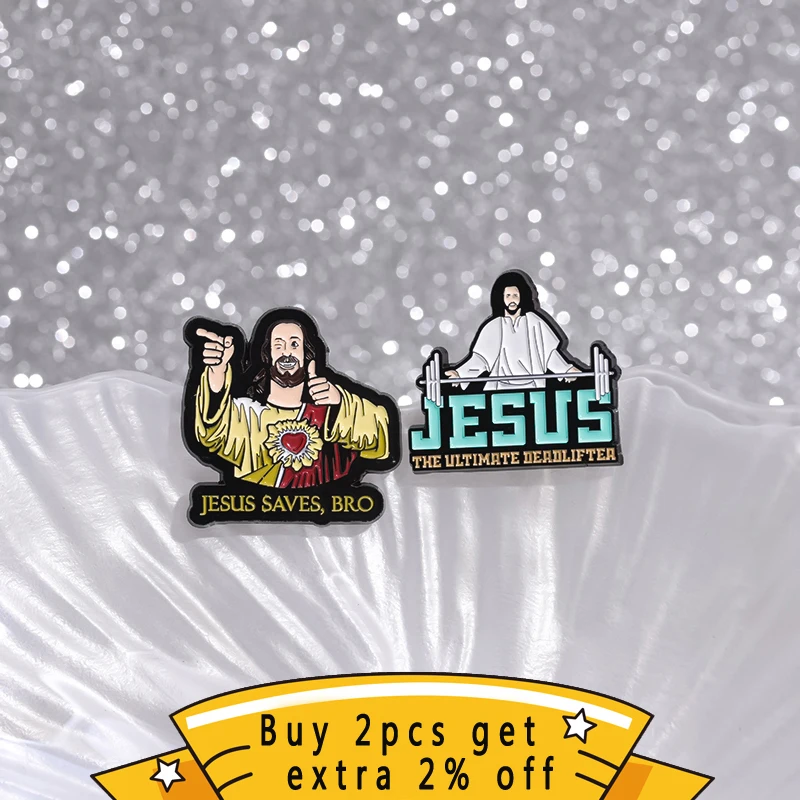 Jesus Saves Promised Land Enamel Pins Jesus Is The Answer Brooches Lapel Badge Christian Clothes Backpack Faithful Jewelry Gift