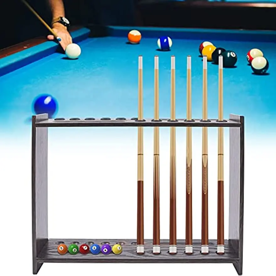 Billiard Cue Racks, Floor Stand Billiard Cue Holder 7/12 Holds Pool Cue Stick Rack Holder Table (12 Pool Black)