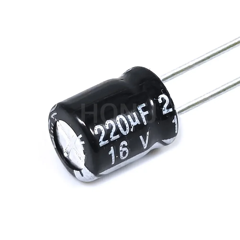 50PCS ​220uF 16V 220MFD 16Volt 6*7mm Aluminum Electrolytic Capacitor Radial 220mf16v 220uf16v 16v220mf 16v220uf ±20%​