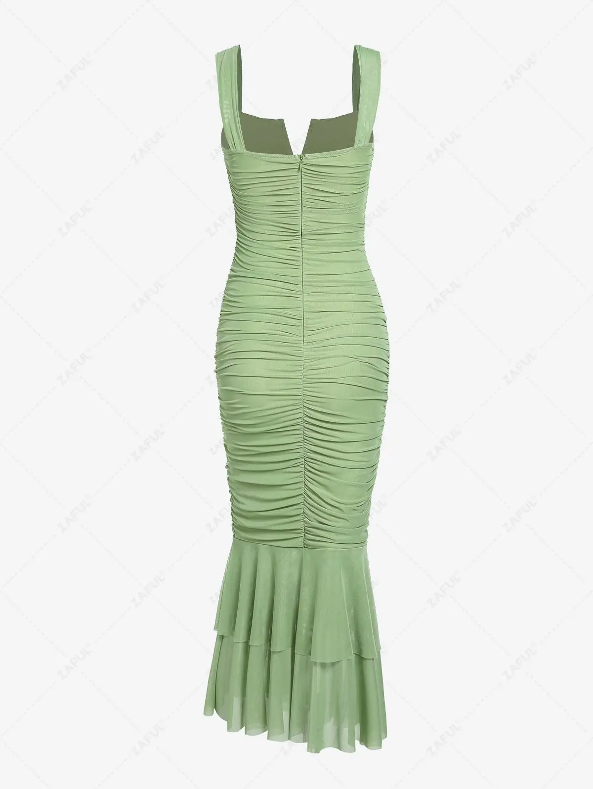 Elegantes Partykleid, sexy Patchwork-Fischschwanzrock, neuer Sommerstil, ausgeschnitten, für die auffällige Frau, eng anliegend, plissiert – Detail 7