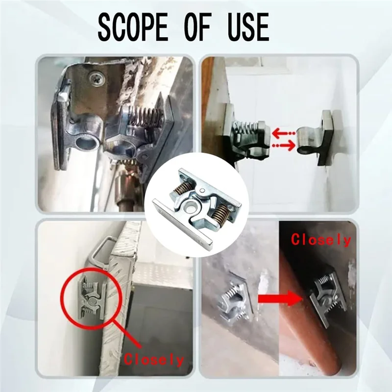 AEE3-1Pcs Spring Loaded Door Easy Lock Door Easy Lock Stop Catch Release Clamp Double Roller Catch (Mp-4)