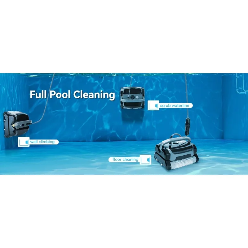 Full Automatic  Logo Outdoor Pool Cleaner Robot High Efficiency Plastic for In-Ground and Out-Ground Pools