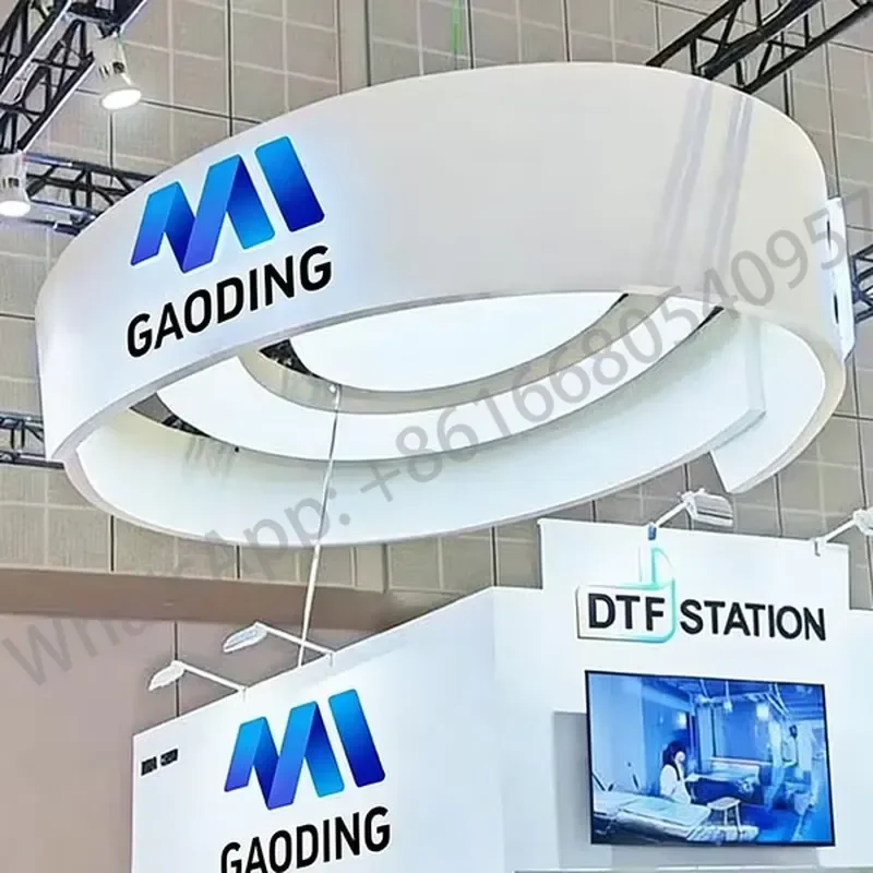 Tension Fabric Display Stand Backdrop Curtain Aluminum Frame Round Portable Ceiling Hanging Banner Advertising Displays