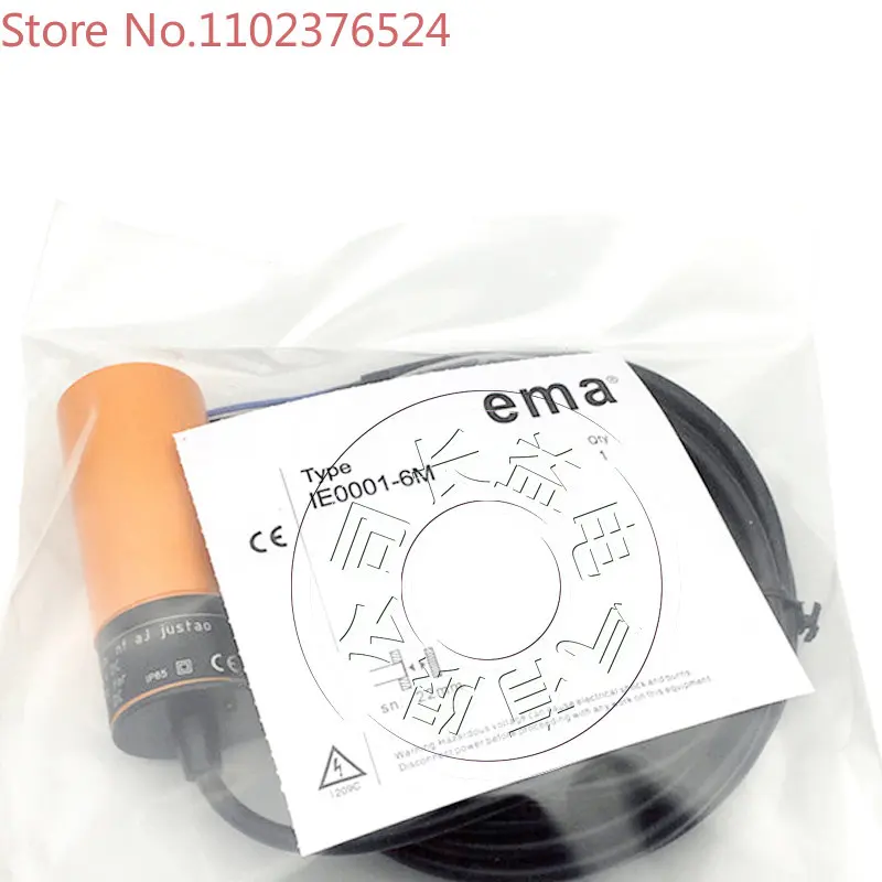 

Cylindrical EMA proximity switch IE0001-6M DC three-wire PNP normally open inductive metal sensor