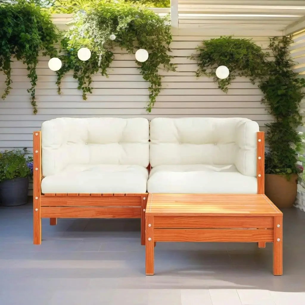 2-Seater Patio Sofa Set with Cushions & Footstool – Outdoor Furniture for Garden/Porch