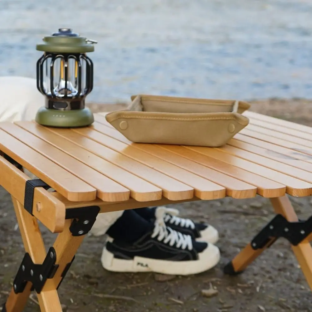 Clutter-Free Camping Organizer Tray Compact Oxford Cloth Folding Storage Tray Multifunction Square Outdoor Tray Sundry