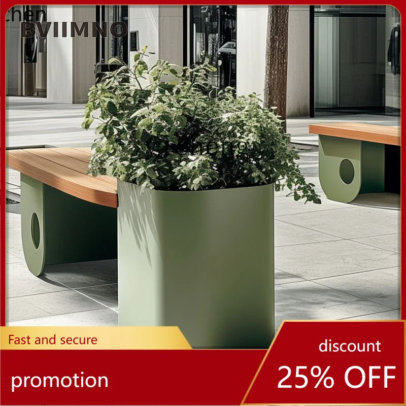 

ZML milk tea shop partition flower slot seat outdoor stainless steel flower box combination street wrought iron flower bed