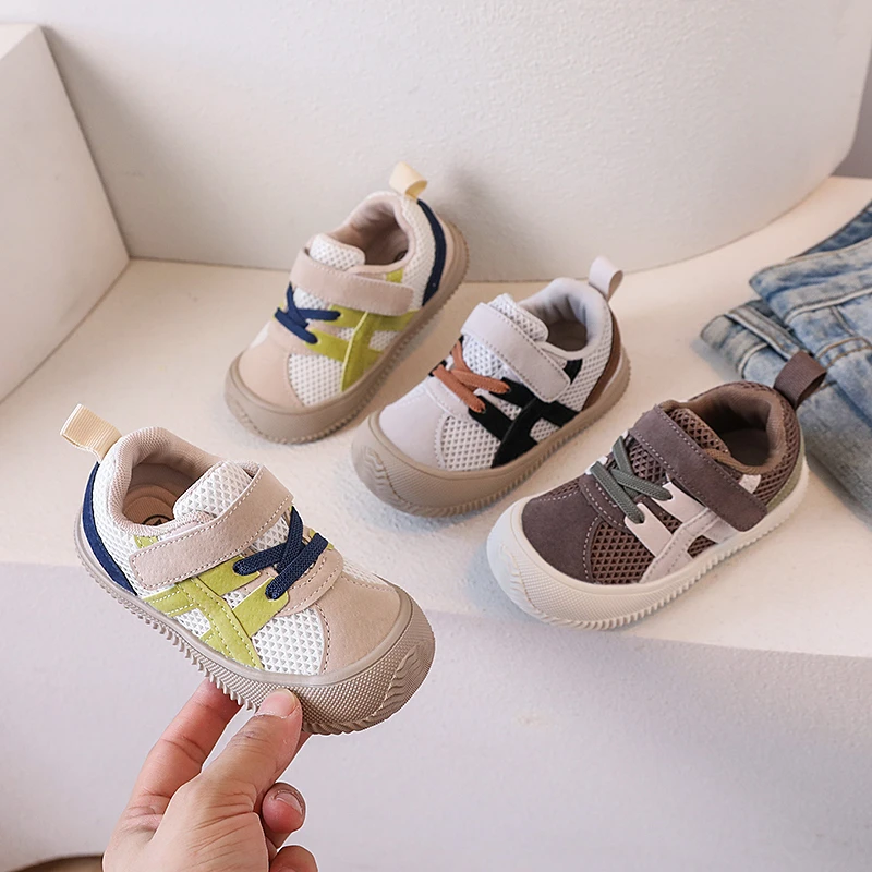 Children\'s Baby Sports Sandals Summer Mesh Boys Girls Little White Shoes Soft Non-slip Baby Sandals Kid Single Mesh Shoes