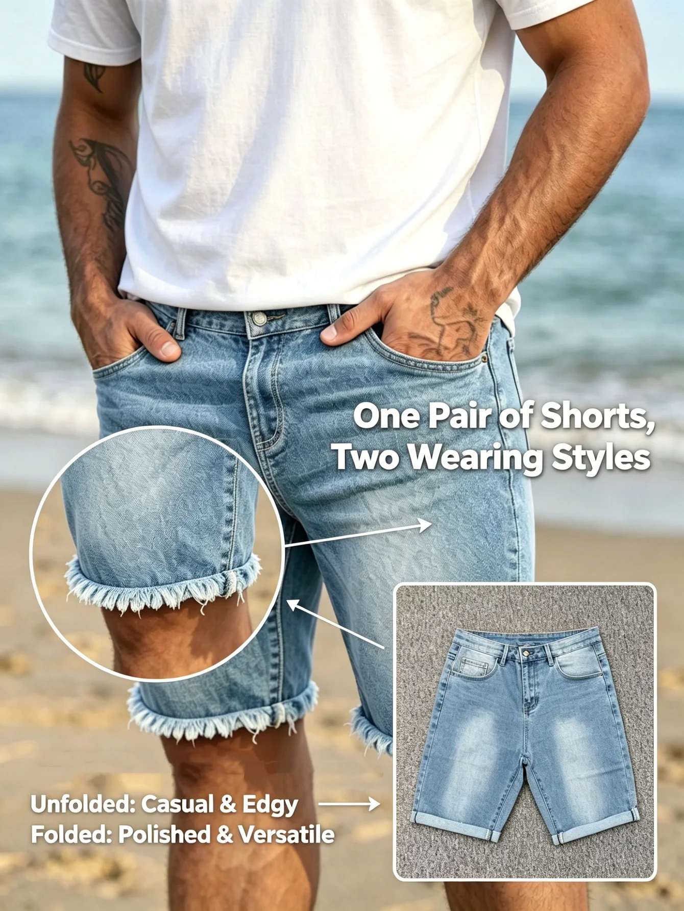 Y2k style blue elastic jorts tailored slim jeans pant classic original street daily casual outfit