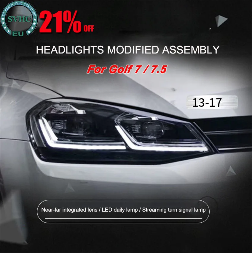 

Headlight For VW Golf 7/7.5 13-17 models LINE Design DRL Dynamic Signal Head Lamp Xenon Beam Car Accessories