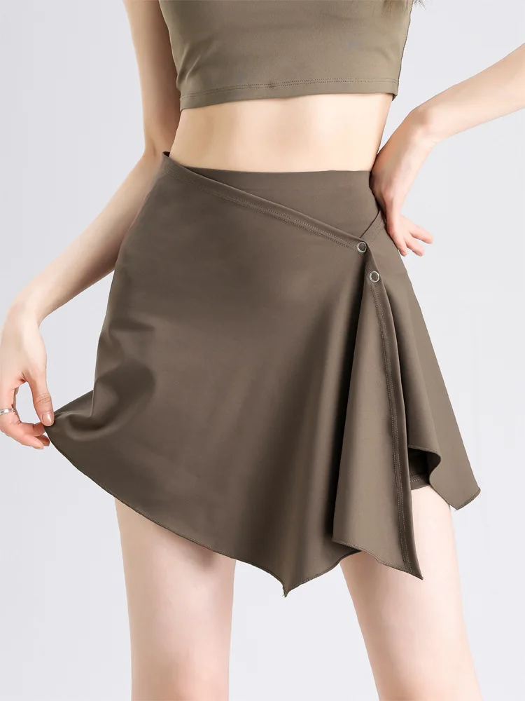Women’s 2 Piece Yoga Skirt with Shorts High Waist Tummy Control Breathable Mesh Sweatpants Summer Workout