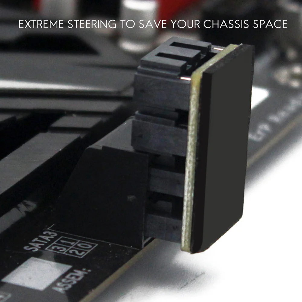 1Pcs Double SATA 7Pin Female to Double 7Pin Male 180 Degree Angled Adapter Mainboard SATA Adapter for Desktops SSD HDD