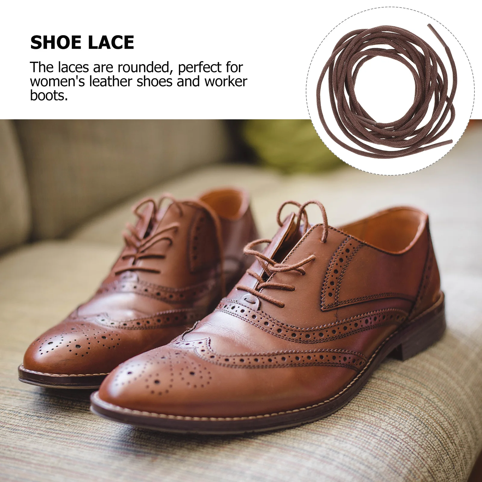 

Shoe Laces Men Boots 1 Pair Waxed Shoe Strings Round Wax Brown 120CM Holes Fashion Sneakers Work Boot Accessories