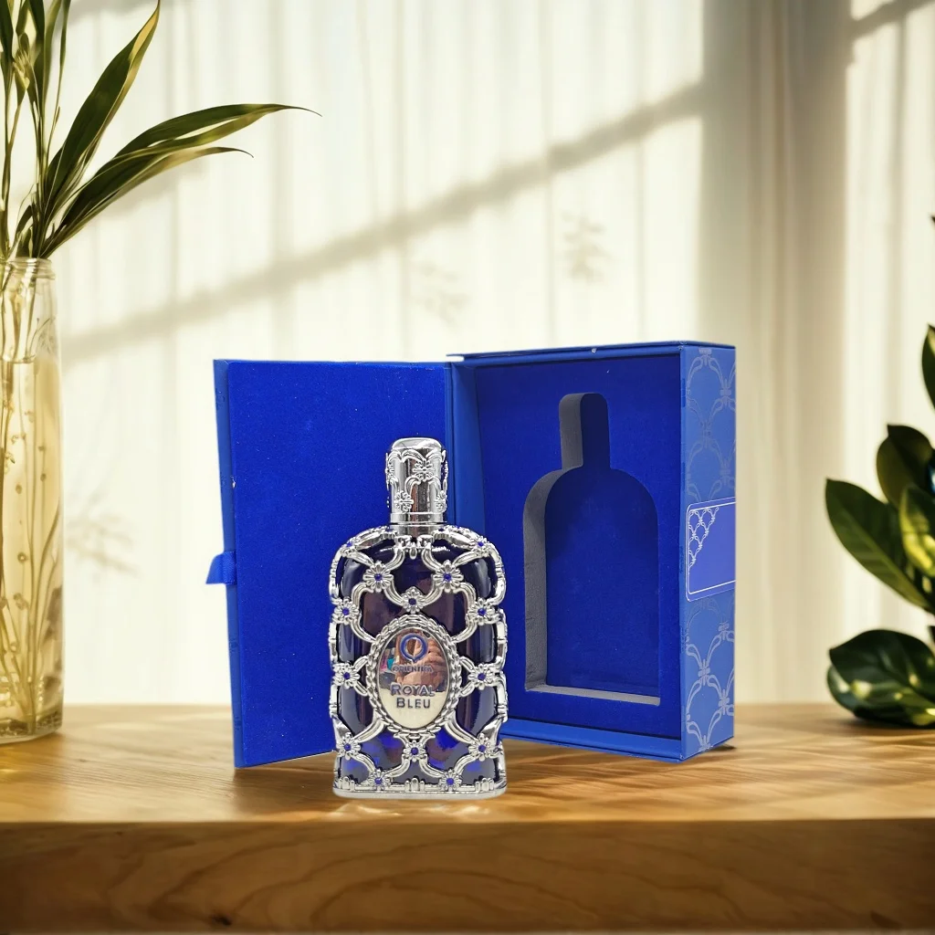 مجموعة Orientica الفاخرة Royal Bleu Extrait de Parfum |   80 مل / 2.7 أونصة عطر زهور الفانيليا الغنية |   رائعة طويلة الأمد Sc