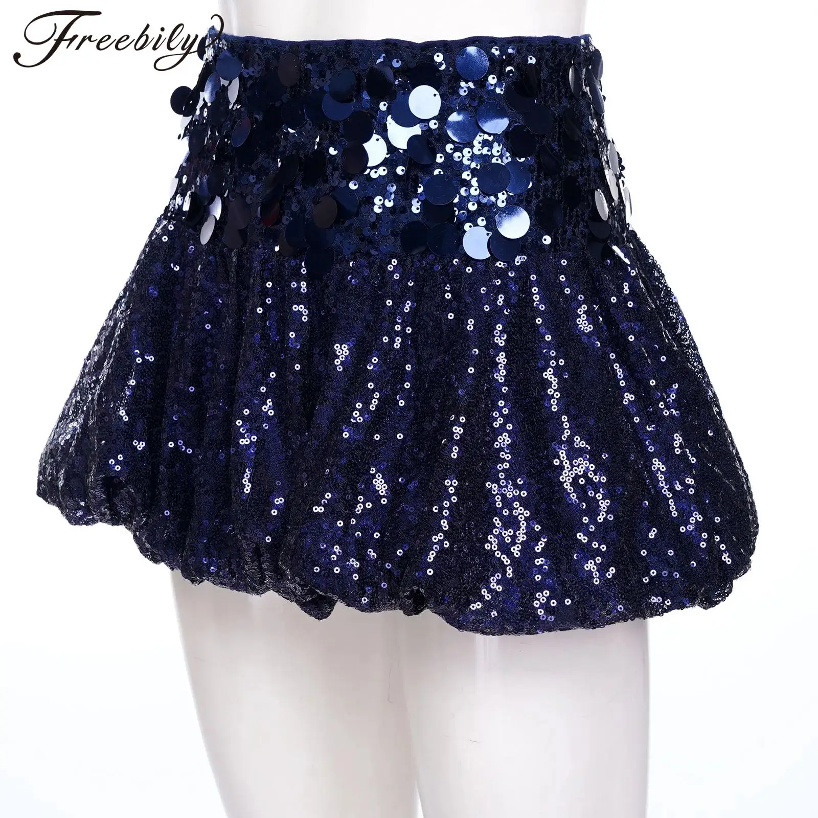 

Women Mini Skirt for Concert Festival Rave Clubwear Sparkly Streetwear Woman Fashion Skirt Bar Disco Outfits Lady Puff Skirts