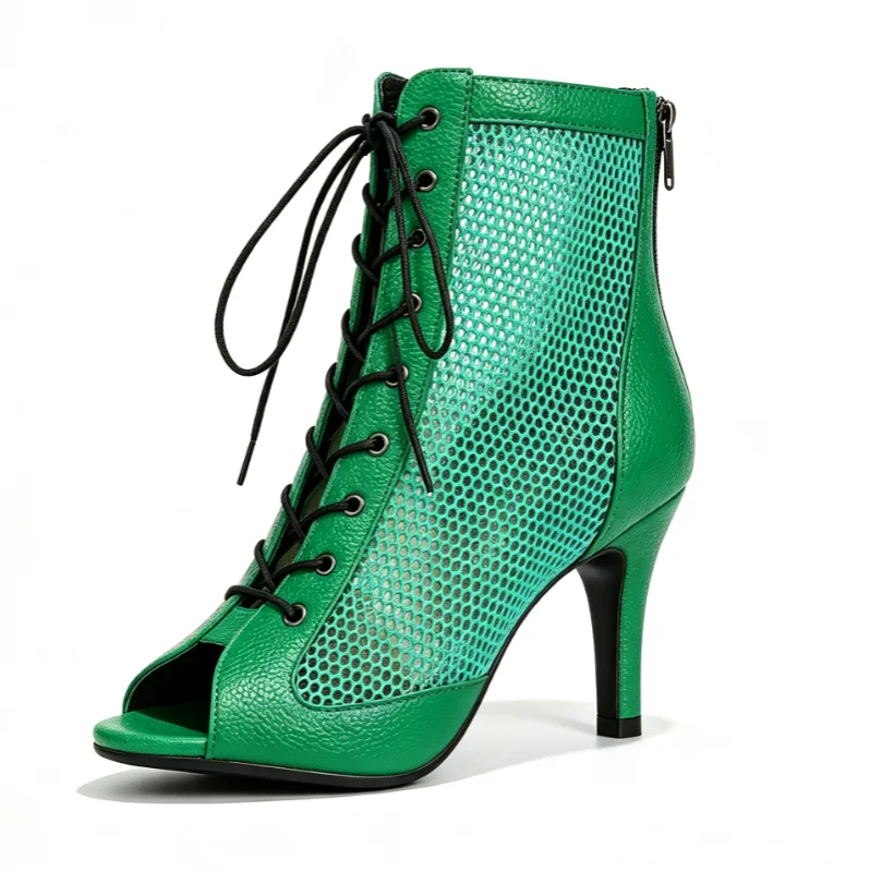bottines-de-danse-jazz-vertes-evk-pour-femmes-a-bout-ouvert-en-maille-a-lacets-pour-la-salsa-la-danse-latine-et-de-salon-chaussures-de-danse-pour-filles