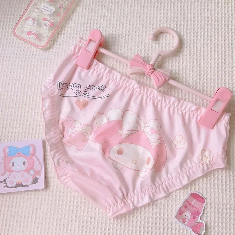 Miniso Cute Panties My Melody Sweet Girl Underwear Low-Rise Triangle Panties Soft and Breathable Briefs Girlfriend Birthday