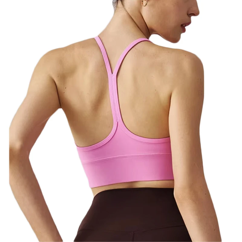 PofyBofy Y Racerback Cropped Yoga Camisole Gym Workout Fitness Bras Sports Bra Backless Bras Strappy Yoga Bra Running Racer Back