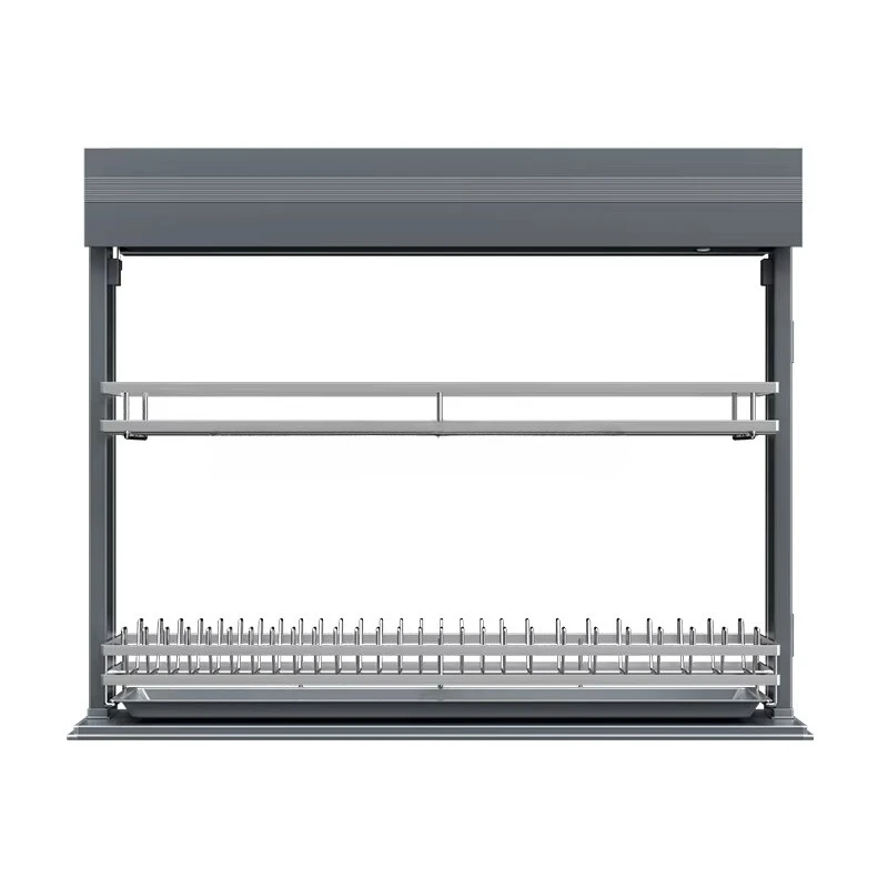 Cabinets Plates Dish Racks Kitchenware Dryers Dryers Shelves Wall Mounted Two Layers Built-in Metal Storage Racks and Shelves