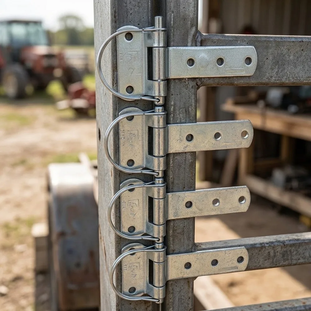 D Type Removable Steel Hinges Zinc Plated for Outdoor For Applications on Trailers Trucks Caravans and Entrances