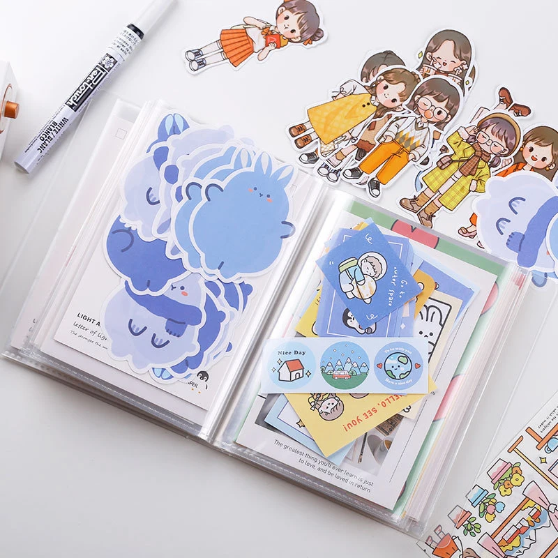 40pcs large capacity loose leaf Guka sticker storage book, hand account DIY postcard photo album, multifunctional storage book